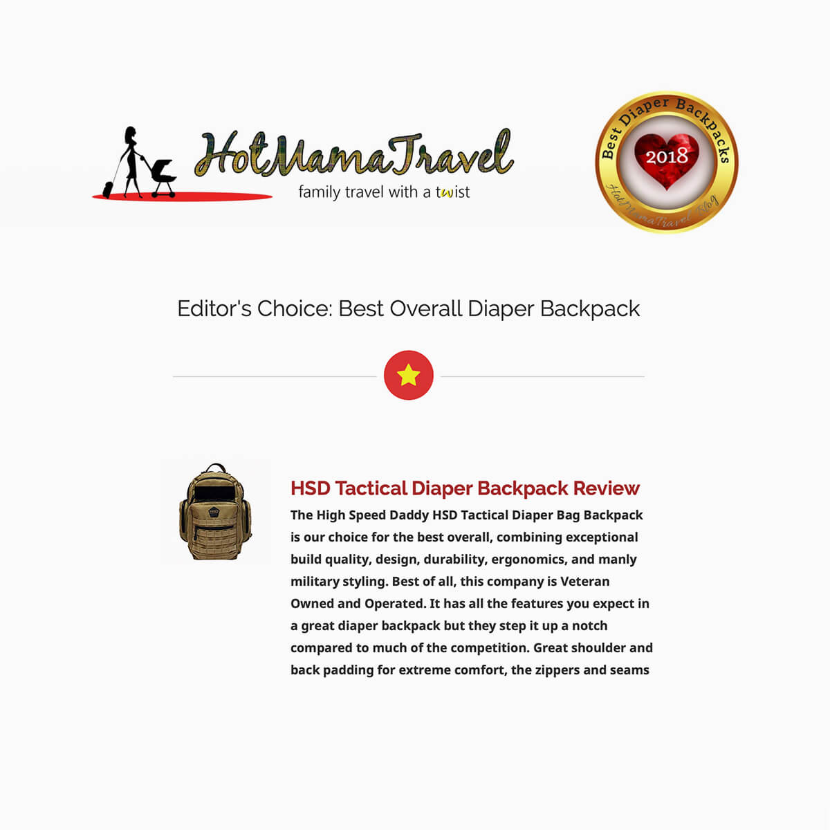 #1 BEST DIAPER BAG BACKPACK FOR DADS by HotMamaTravel.com