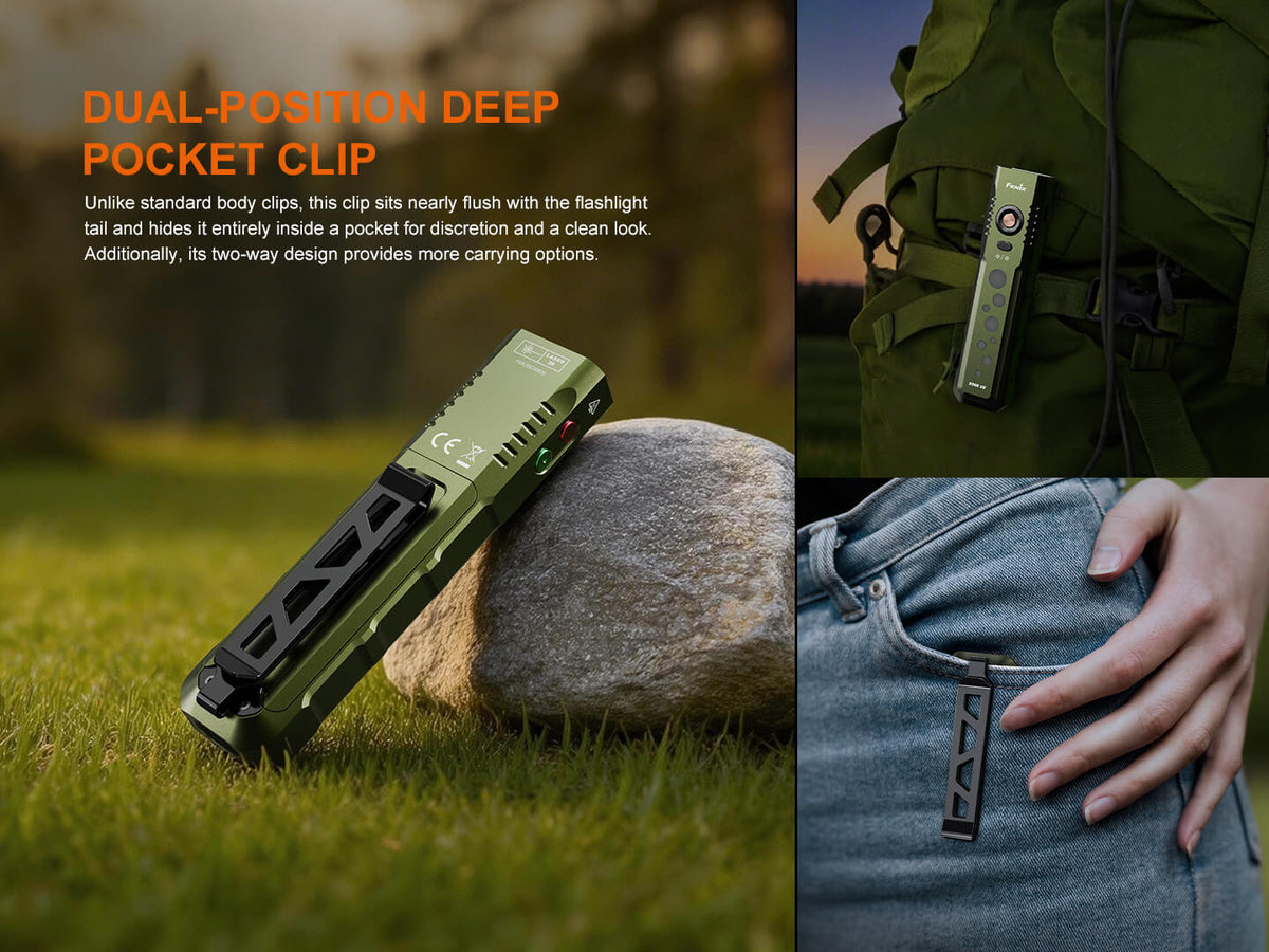 Fenix E08R UE Multi-Light EDC Flashlight With Red Light &amp; Green Laser
