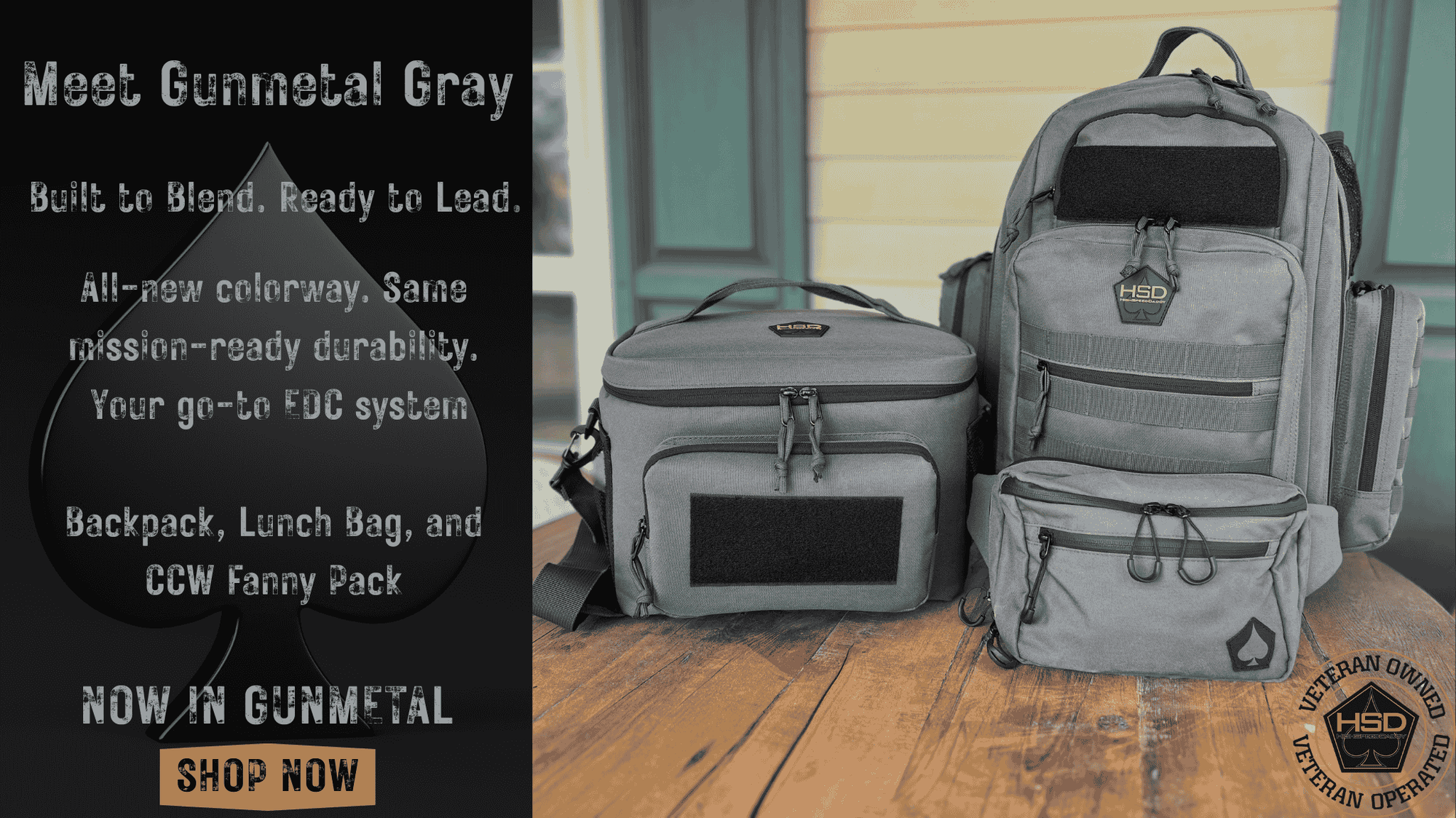 gunmetal gray backpack lunch bag edc ccw fanny pack