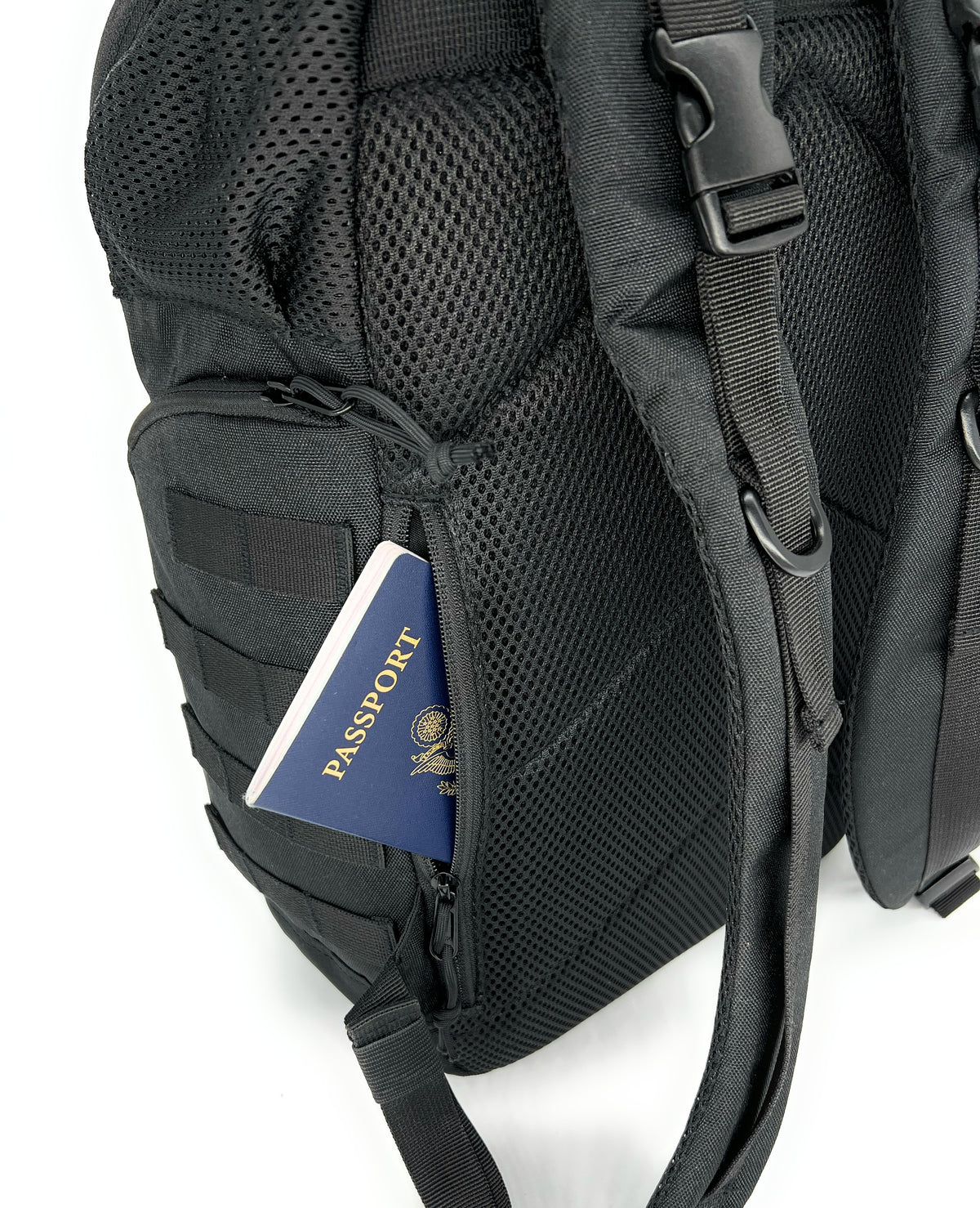 Compact Diaper Bag Backpack - Black - back pockets