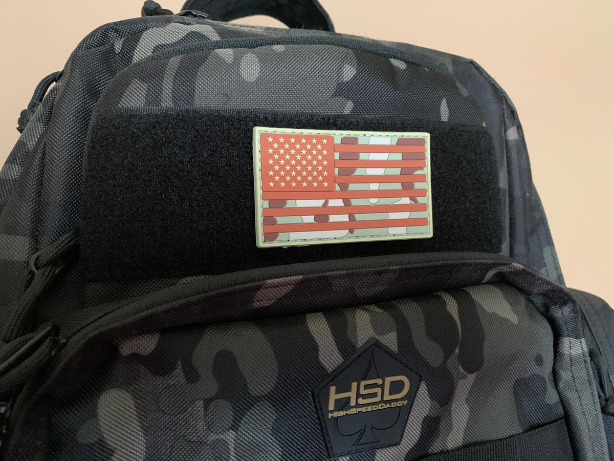 American Flag Patch camo multicam on hsd backpack