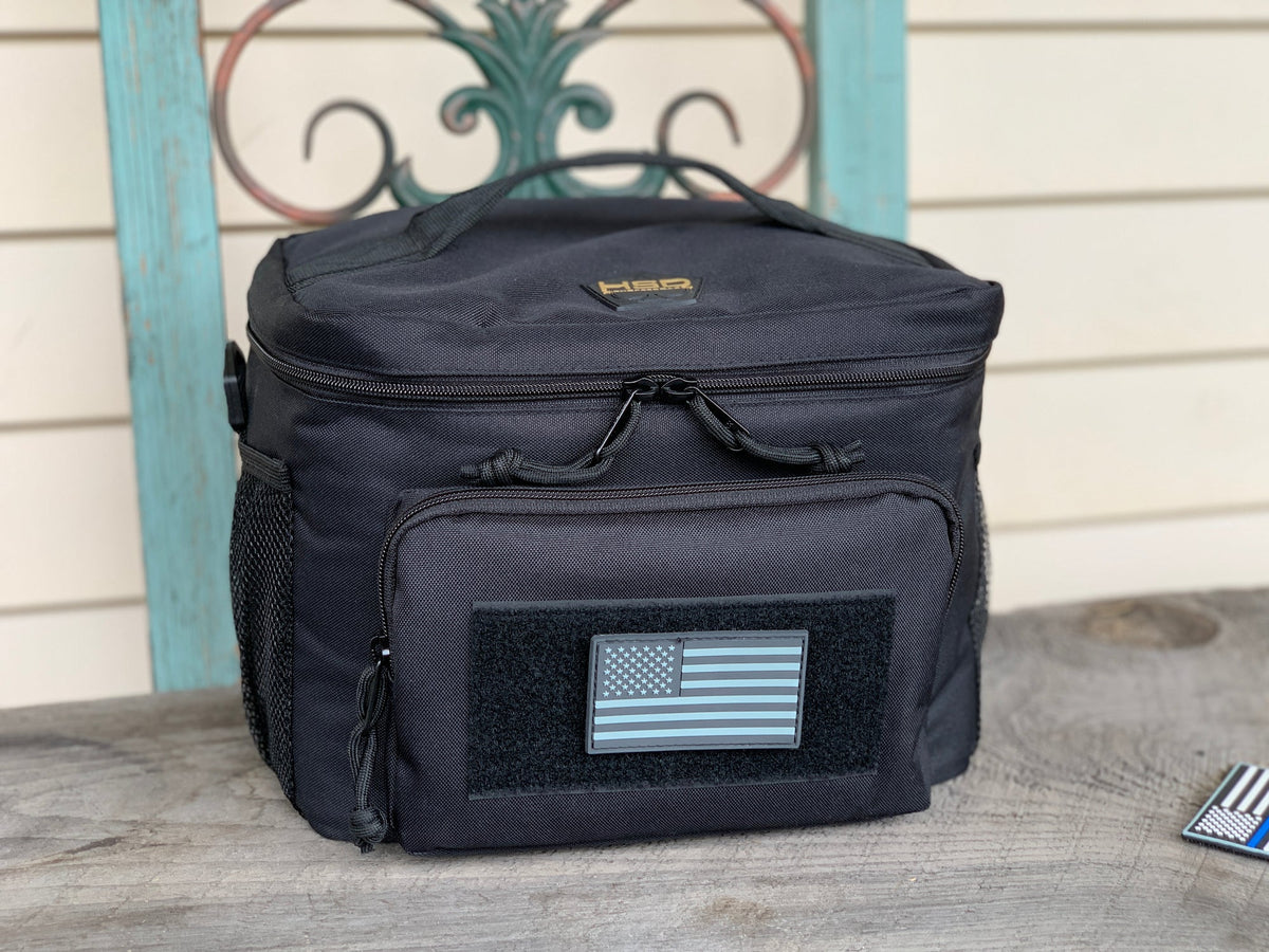 American Flag Patch subdued grey on lunch bag